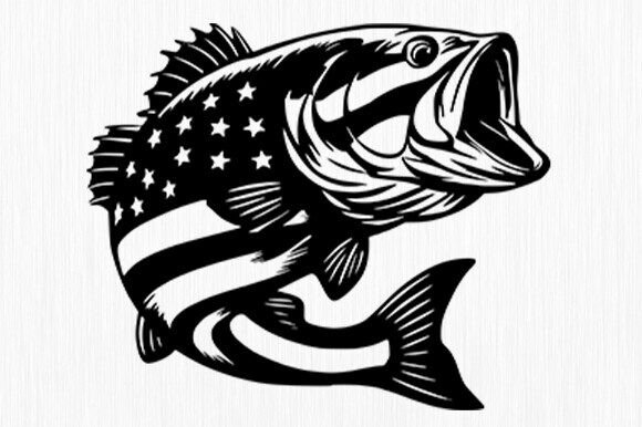 Download Us Bass Fishing Svg,US Flag Fish SVG - Fishing svg Collection