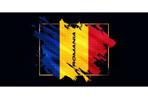 Download Romania Flag with Brush Stroke Style - Stroke style Collection