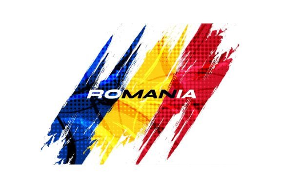 Download Romania Flag with Brush Stroke Style - Stroke style Collection