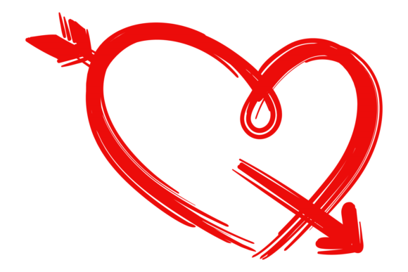Download Heart Arrow Doodle in Brush Stroke Style - Premium Resources