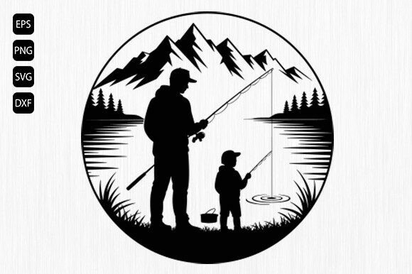 Download Father and Son Fishing Svg, Fishing Svg - Fishing svg Collection